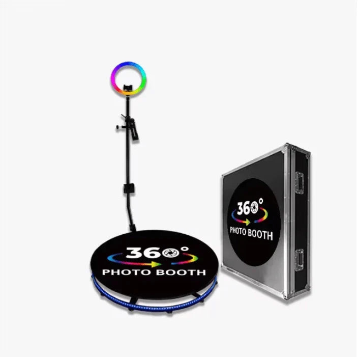 Platforma Foto-Video rotunda AT PERFORMANCE®, Selfie 360, brat rotativ, Led RGB, pentru Evenimente, diametru 100cm