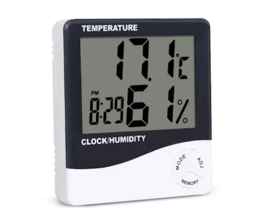 Termometru Meteo profesional cu Higrometru Digital Interior si Exterior, Display LCD, Design Slim, Ceas, Valori Min/Max