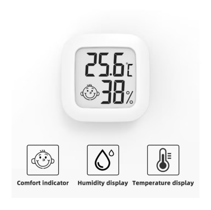Termometru si higrometru de camera AT PERFORMANCE, Ecran LCD, cu functie de masurare a temperaturii si a umiditatii aerului, Indicator comfort, 3.9x 3.9x1.2 Cm, culoare Alb
