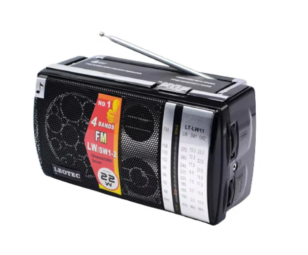 Radio Audio Portabil, AM/FW/SW1/SW2, Control Volum, USB, AUX, MP3, Antena Telescopica, Negru