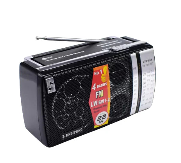 Radio Audio Portabil, AM/FW/SW1/SW2, Control Volum, USB, AUX, MP3, Antena Telescopica, Negru