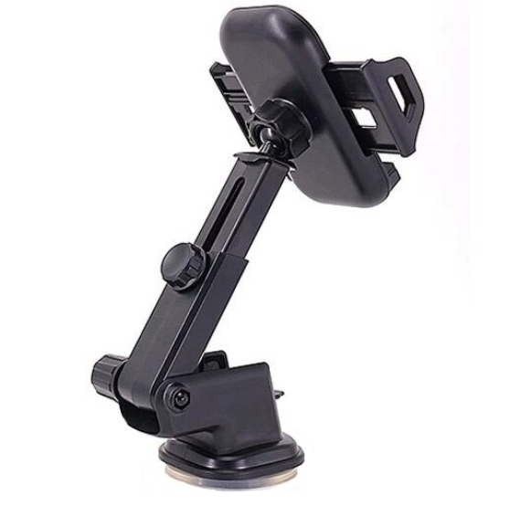 Suport auto universal pentru telefon, 360 de grade, One hand, Ventuza cu adeziv, parpriz sau bord, spatiu pentru cablu alimentare telefon