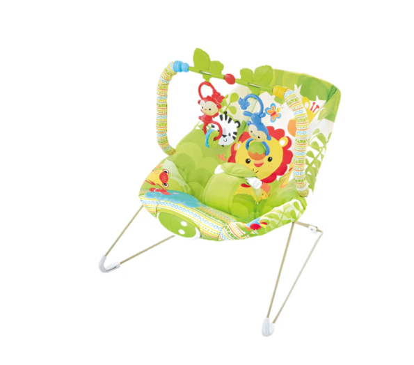 Scaun pentru copii, AT PERFORMANCE®, Metal/Textil, cu vibratii si sunete, cu model de animalele junglei, Multicolor