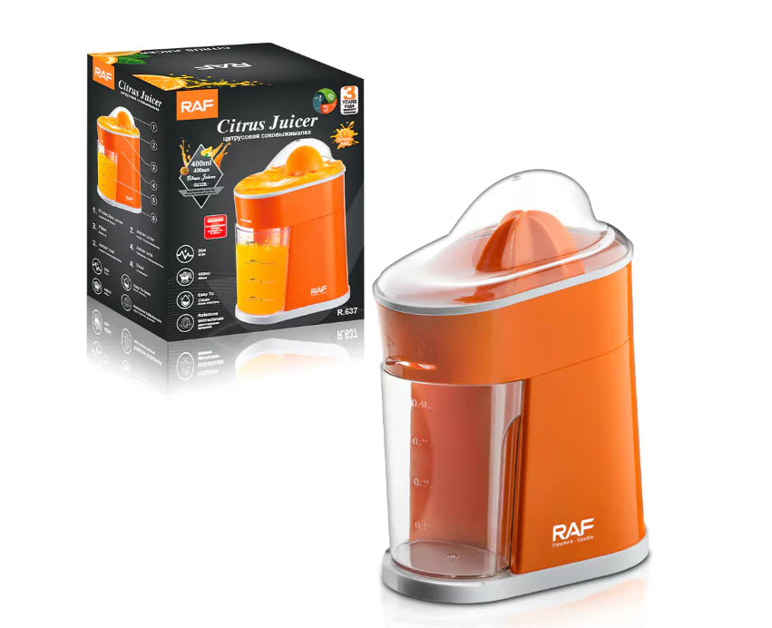 Storcator electric de fructe si legume RAF, AT PERFORMANCE, 25W, 400 ml 21x13x25 CM, Portocaliu