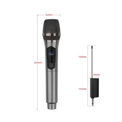 Set 2 microfoane, Wireless, AT PERFORMANCE®, Pentru Karaoke, Negru