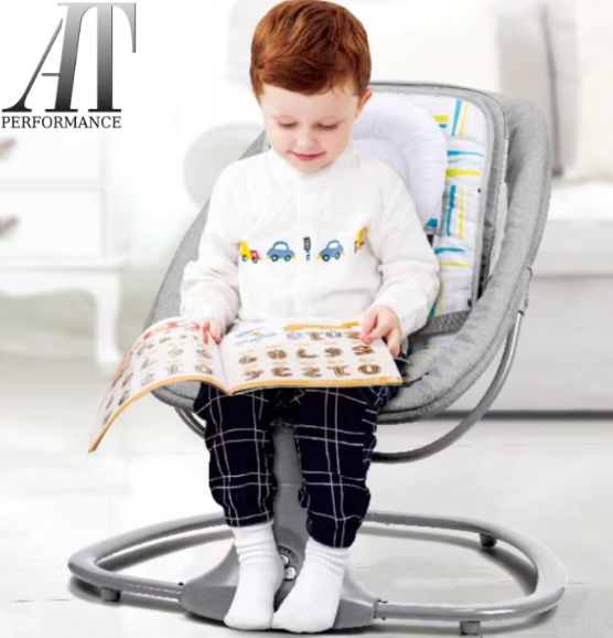 Leagan copii At Performance, Balansoar copii 3 in 1, Electric, cu Plasa Tantari, Perna Detasabila, Jucarii, USB, Bluetooth, Telecomanda, 0-3 ani