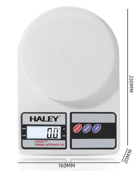 Cantar de Bucatarie Digital HALEY HY-5019 – Capacitate Extinsa de 10 kg, Precizie 0, 1 g si Afisaj LCD Modern