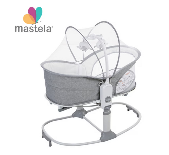 Leagan Multifunctional Mastela 8309 cu Muzica, Vibratii si Functie de Balansare – Gri