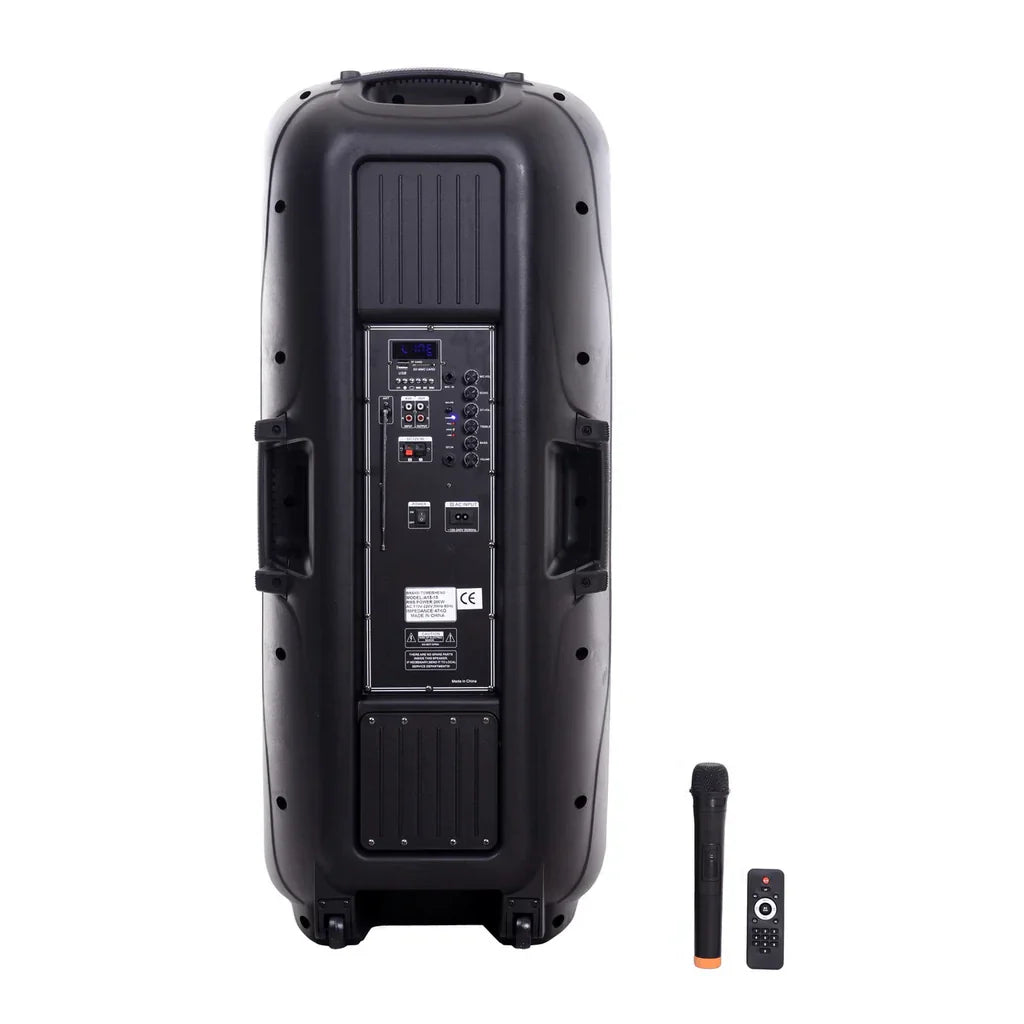 Boxă portabilă profesională AT Performance A15-15, 800W, Karaoke, Bluetooth, Microfon wireless, Baterie reîncărcabilă