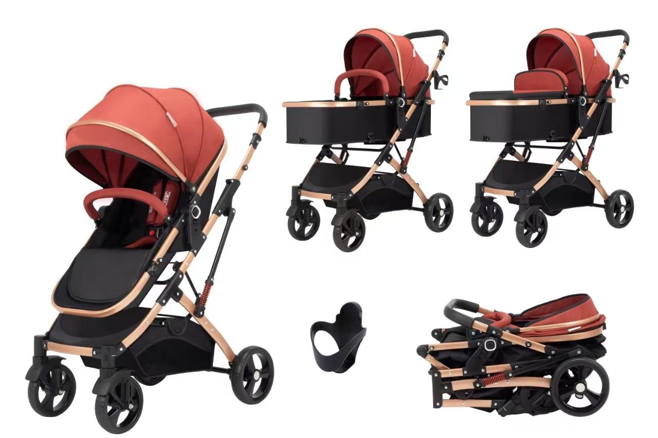 Carucior, 2 in 1 KIDOO® – Cărucior Pliabil cu Fața Inversă pentru Bebeluși cu Diverse Moduri, Cărucior Reglabil și Culisant