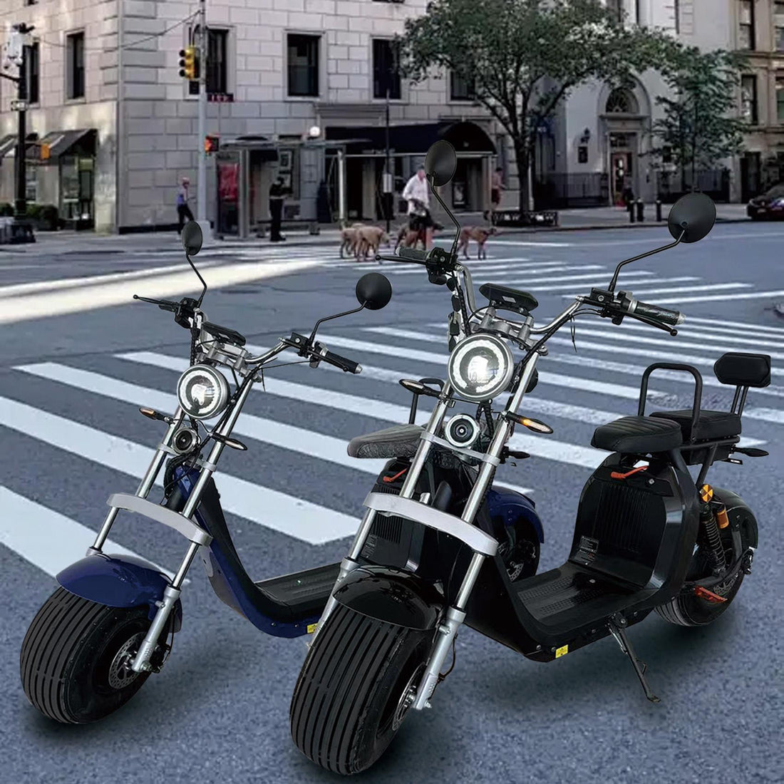 Scuter Electric 2 Persoane, Viteză Limitată 25 km/h – Fără Permis,  Motor 1500W, Baterie 20Ah, Suspensie Hidraulică, COC Inclus