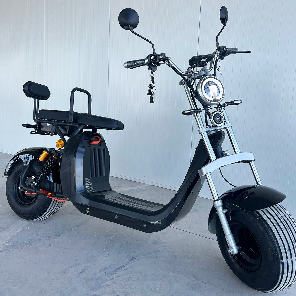 Scuter Electric 2 Persoane, Viteză Limitată 25 km/h – Fără Permis, Motor 1500W, Baterie 20Ah, Suspensie Hidraulică, COC Inclus