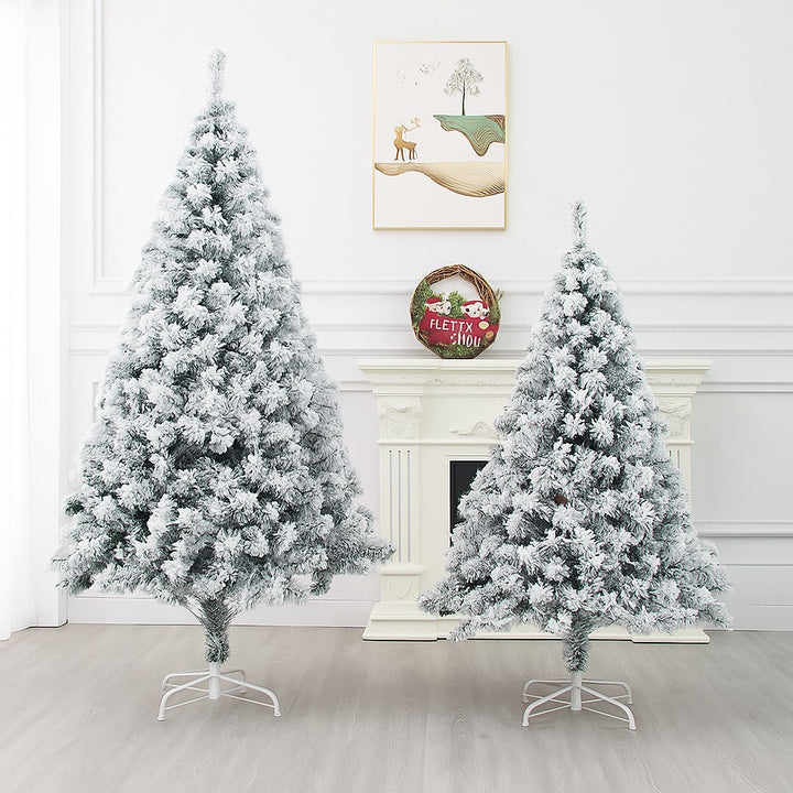 Brad artificial cu zapada, Royal, 210 cm, verde/alb,suport