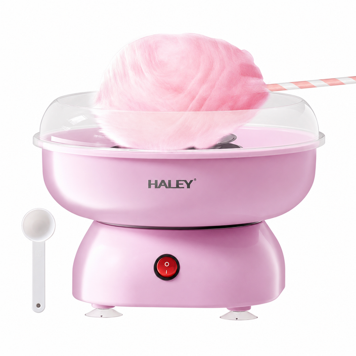 Aparat pentru Vată de Zahăr HALEY® HY-6203, 500W, Pornire cu un Singur Buton, Include 10 Bețișoare și Lingură Dozatoare