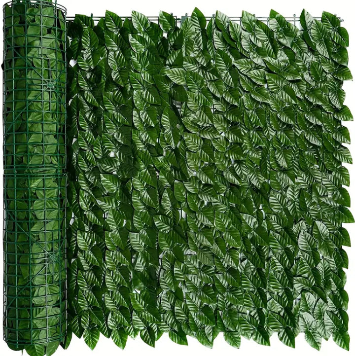 Gard viu decorativ frunze artificiale AT PERFORMANCE®, 3m x 1m lungime, verde