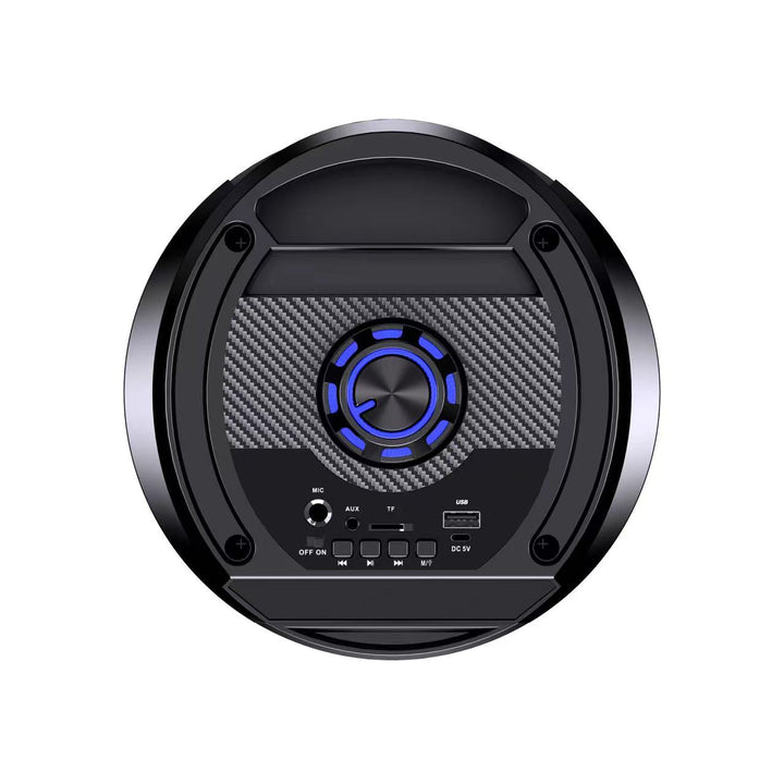 Boxa Portabila AT PERFORMANCE®, cu Lumini RGB, cu Maner, Putere 20W, MP3, USB, Bluetooth, TF, WIFI, Slot Microfon, Karaoke, Acumulator, Negru