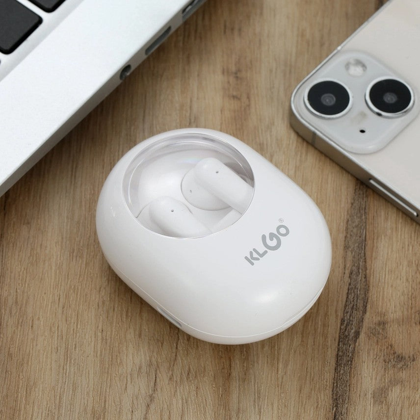 Casti KLGO, Clear Sound, True Wireless Bluetooth, In-ear, Microfon, alb
