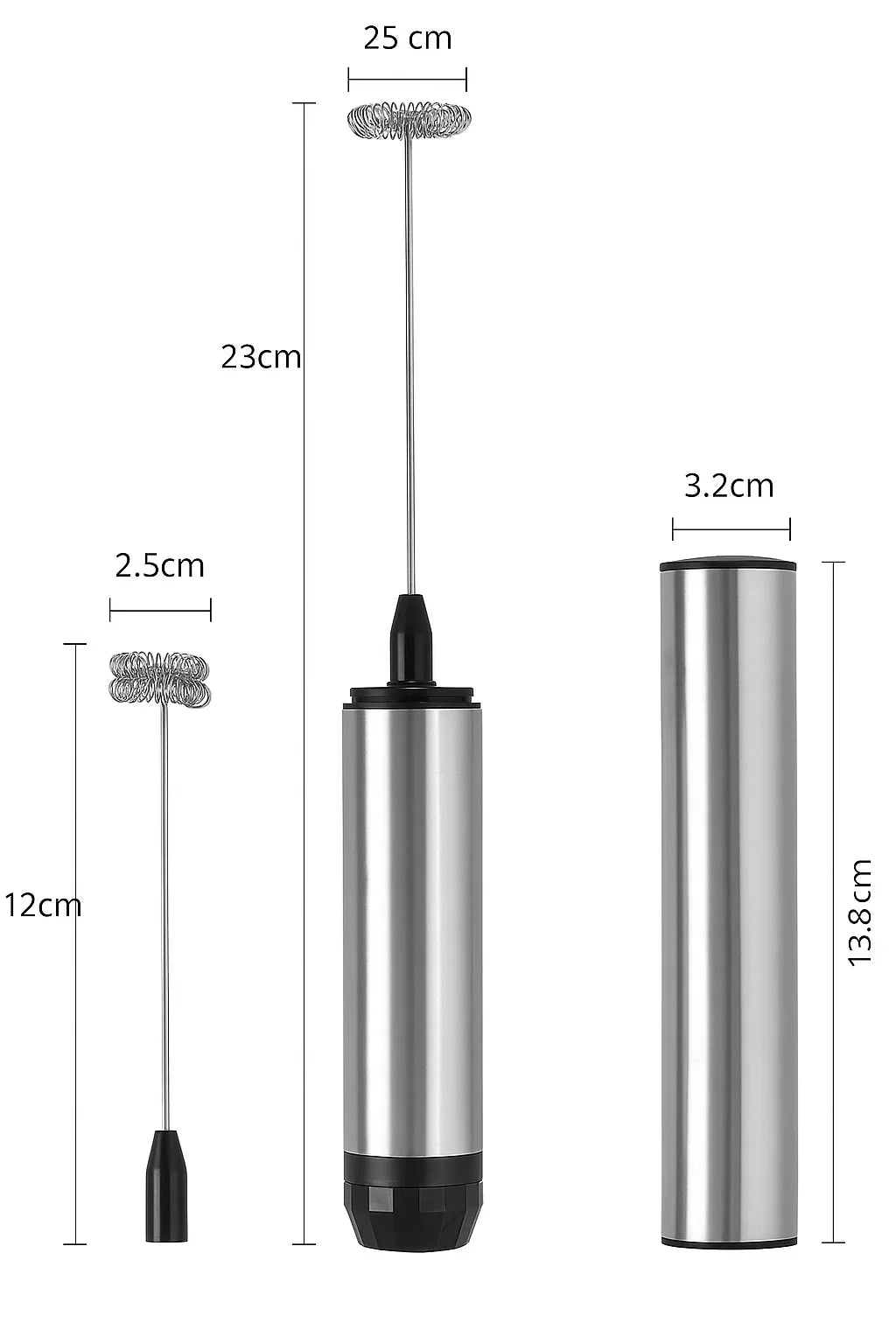 Mini Mixer elextric cu baterii pentru a face spuma de lapte sau capucino, brat otel inoxidabil, frappe