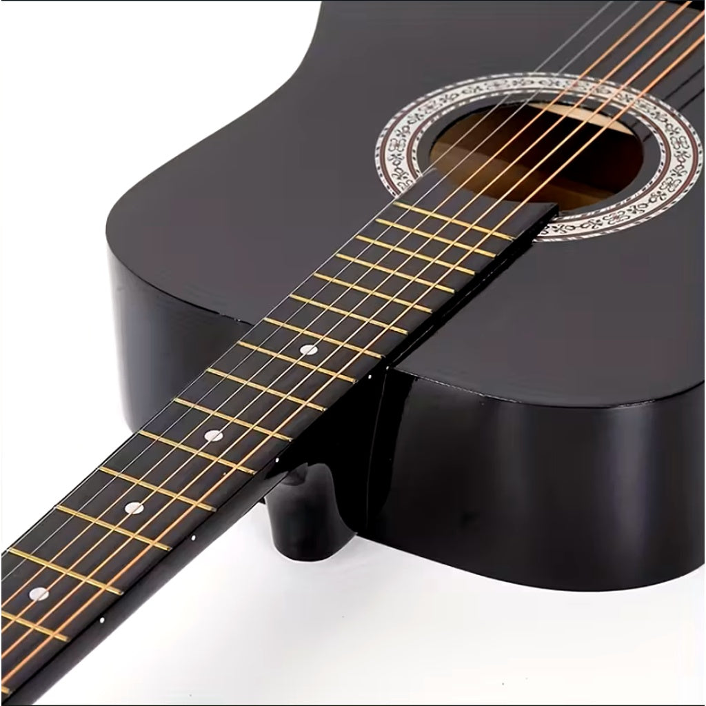 Chitara AT PERFORMANCE®, Clasica 4/4 Neagra, 38" (95cm), Lemn, 6 Corzi metalice, 20 De Taste.