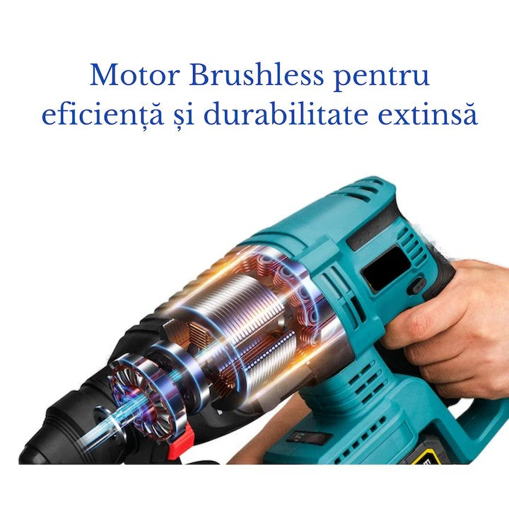 Mașină de Găurit Electrică AT PERFORMANCE® 1680W, 3500rpm, 2 Baterii 36V, 26mm, Fără Fir, Albastru – Putere și Precizie pentru Profesioniști și Bricolaj