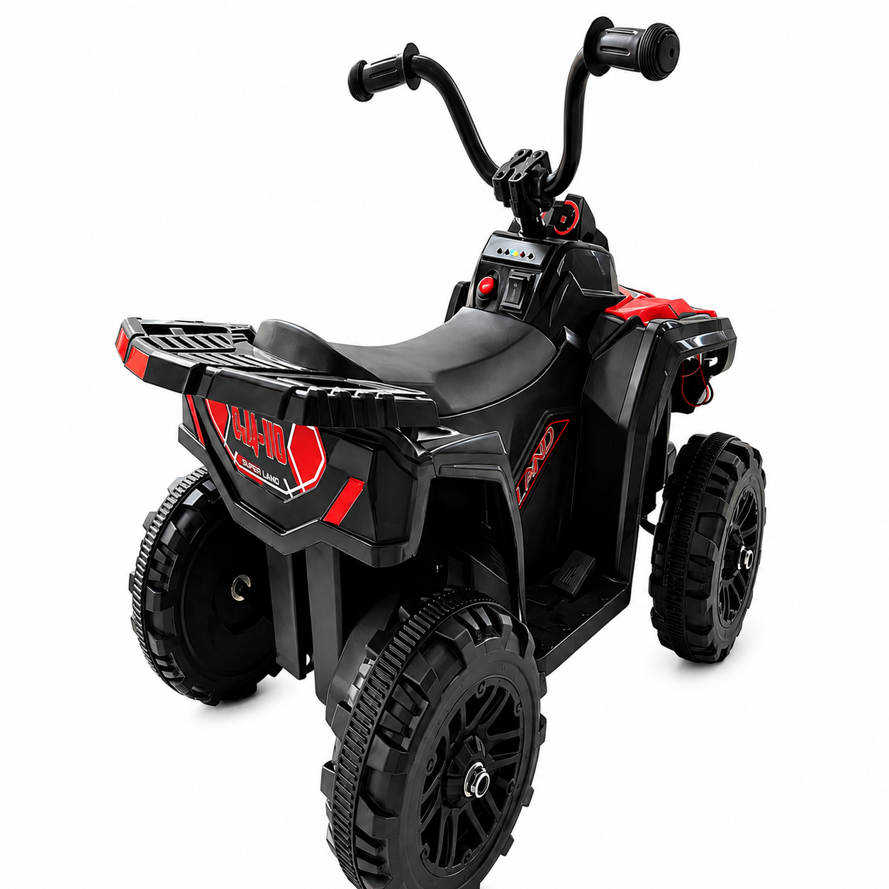 ATV Electric KIDOO pentru Copii 6V, Motor 380, Faruri LED, Pornire cu Buton, Design Off-Road, Roșu