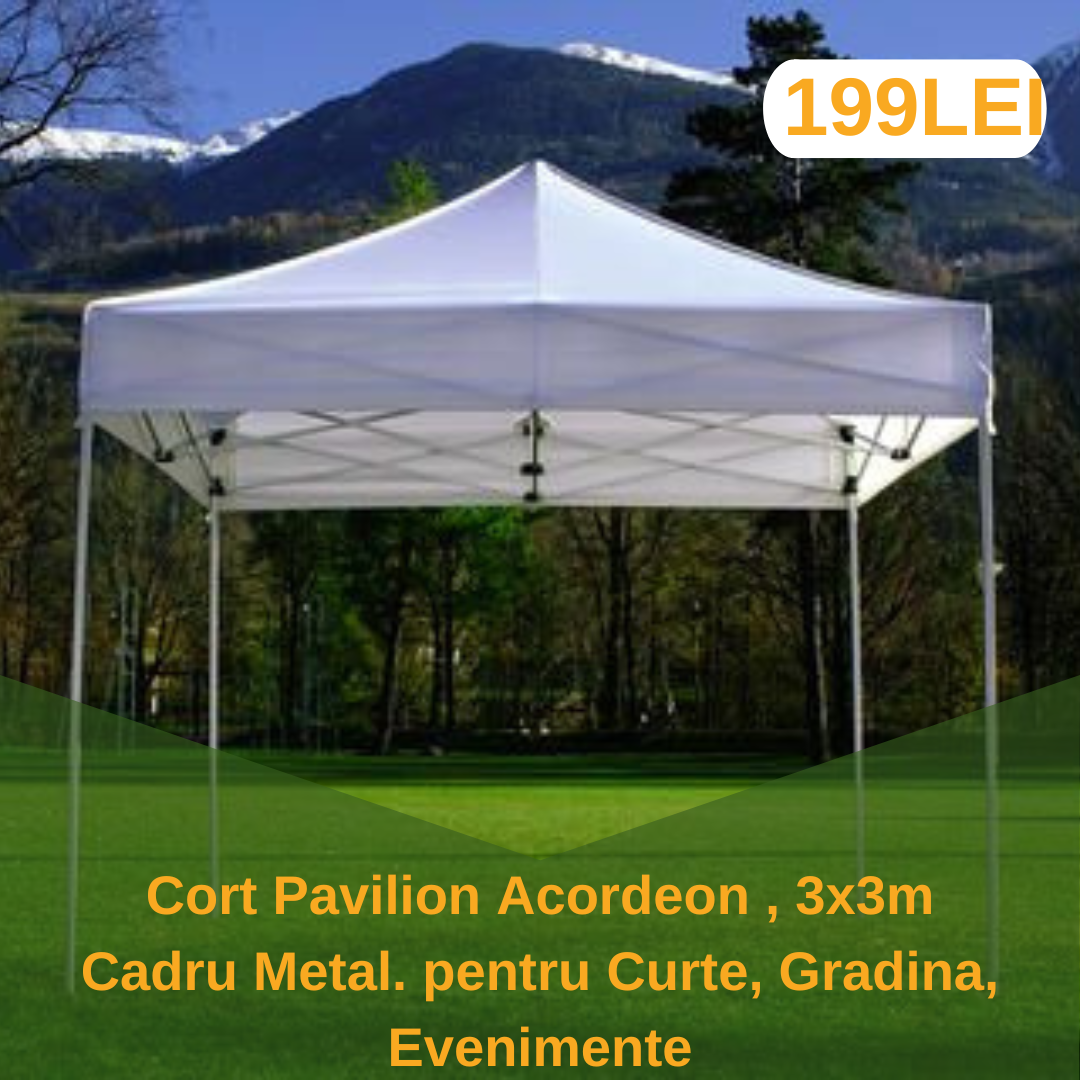 Cort 3x3m Curte, Gradina, Evenimente, pliabil , tip acordeon!