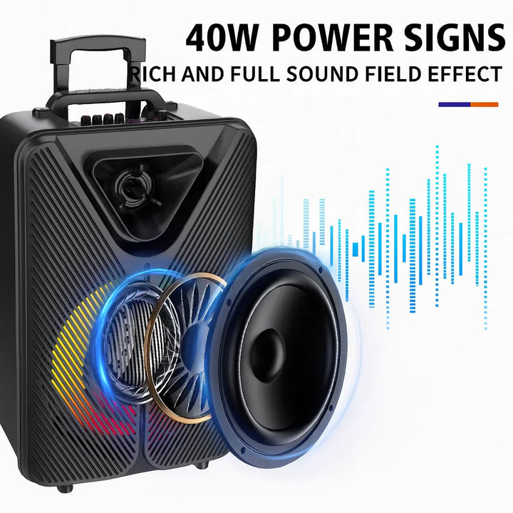 Boxă Portabilă Bluetooth Sing-e ZQS15123, 15”, 40W, Lumini RGB, 2 Microfoane & Telecomandă