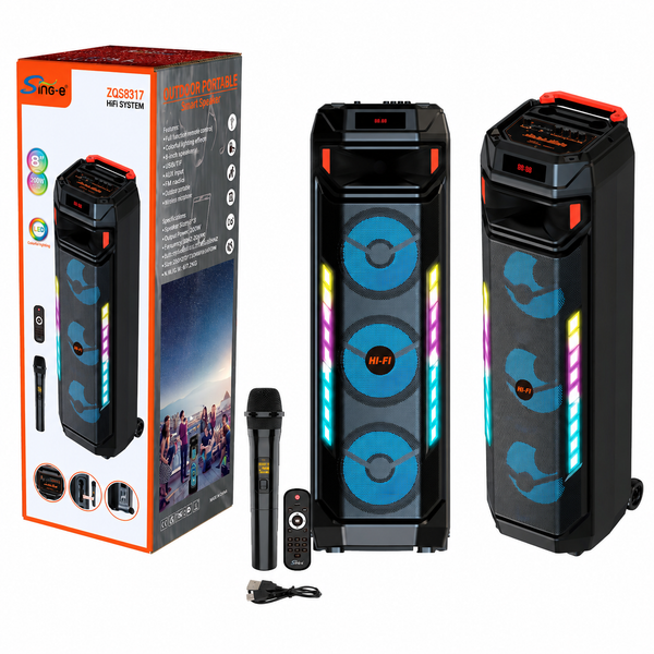 Boxă Portabilă Karaoke Sing-e ZQS8317, Bluetooth, 3 Difuzoare 8