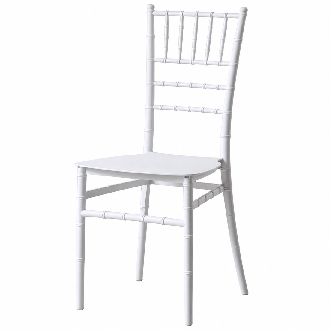 Set 6 Scaune Elegante AT PERFORMANCE®, Policarbonat Rezistent la Umiditate, Spătar Decorativ, Fără Brațe, Alb, 38 x 37 x 88.5 cm