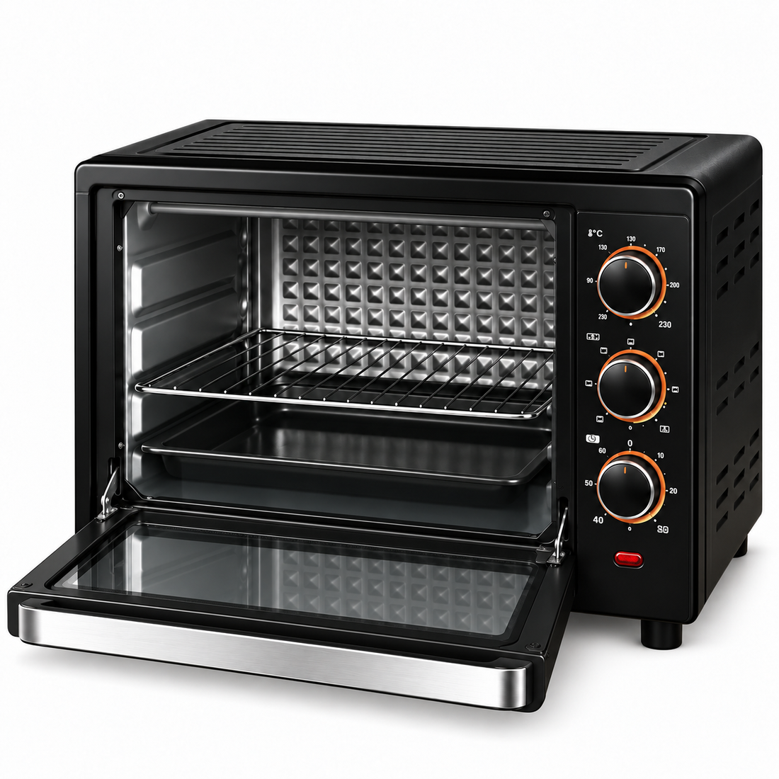 Cuptor electric HNT 48 L, 2500 W, cu grill și timer – HN 48 CR, Control Temperatură