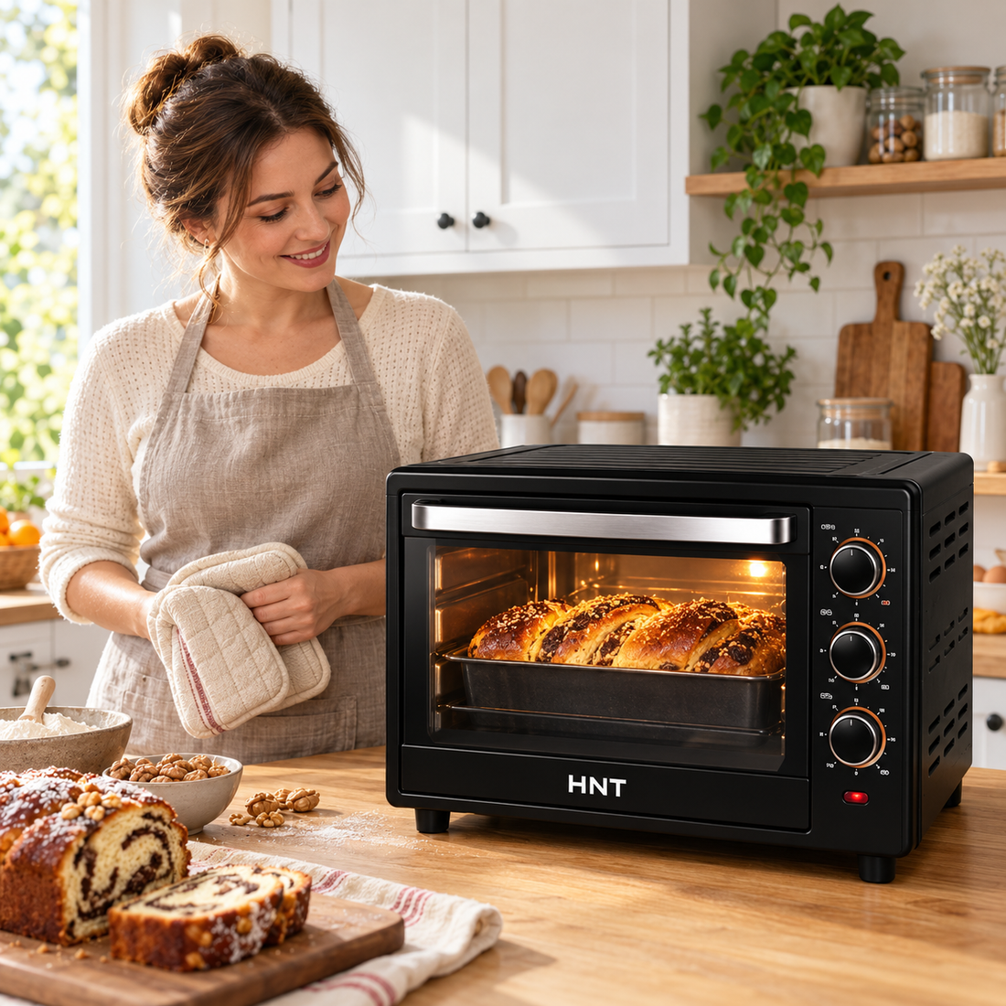 Cuptor electric HNT 48 L, 2500 W, cu grill și timer – HN 48 CR, Control Temperatură