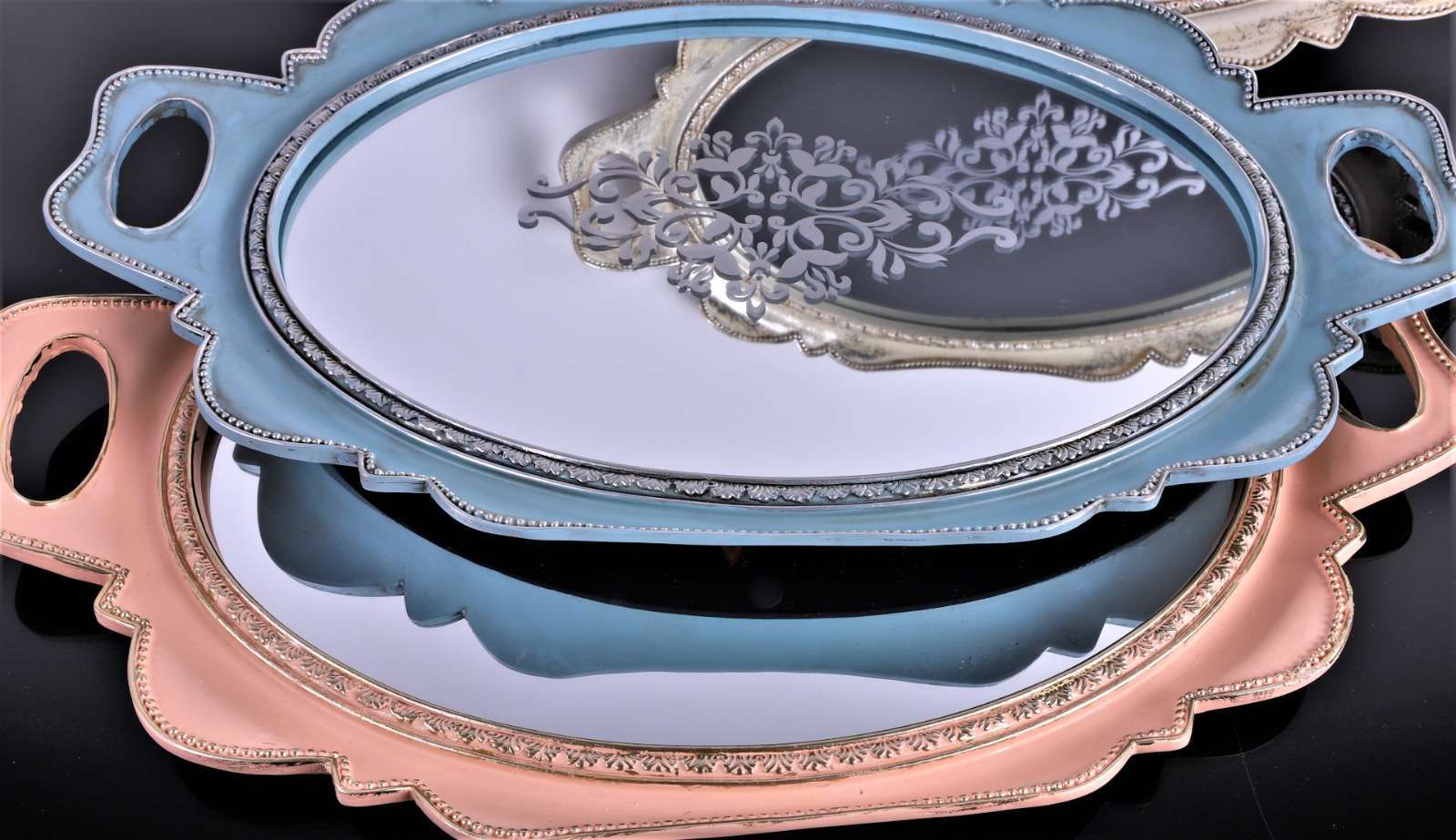 Tava din rasina cu oglinda vintage L