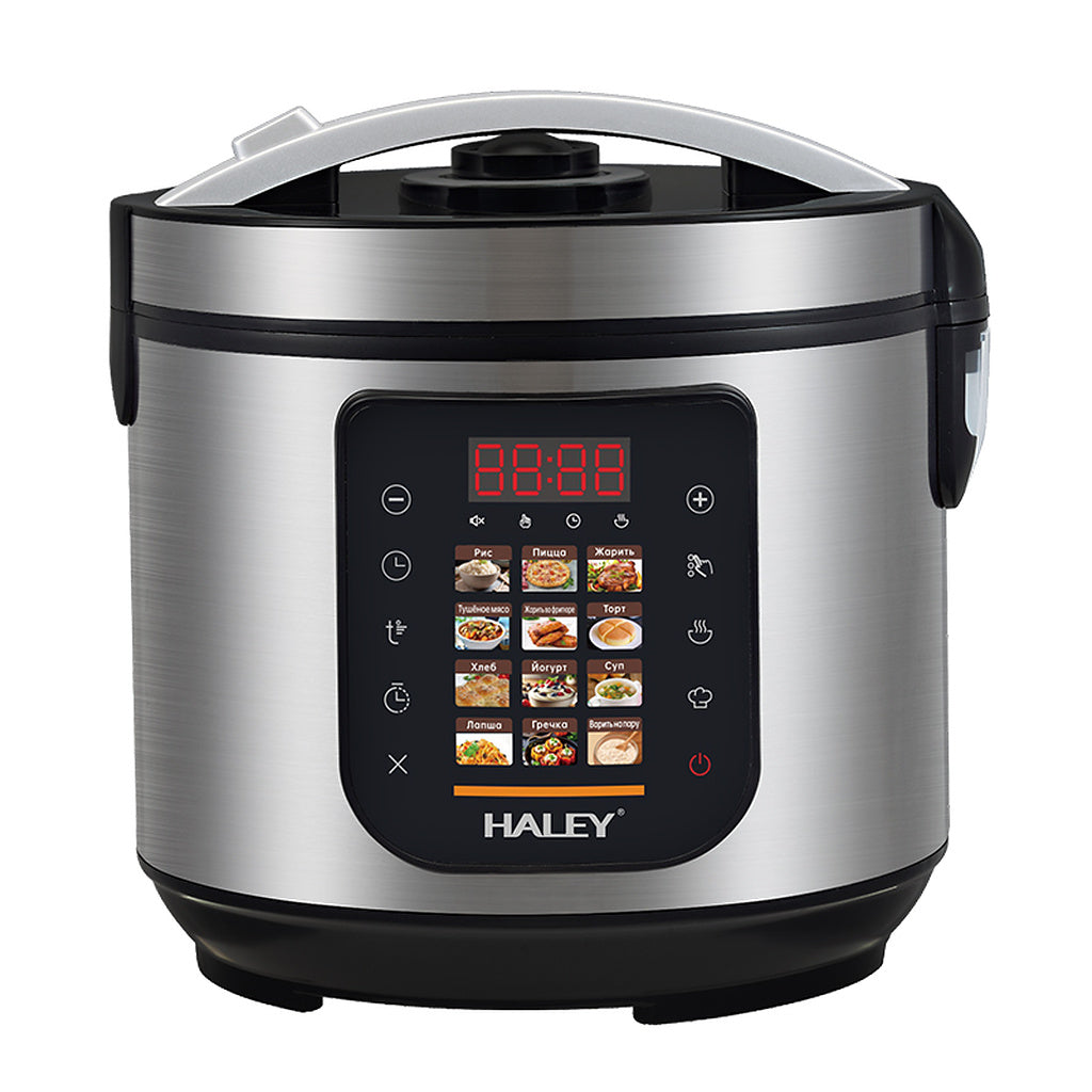 Oală Electrică Multifuncțională pentru Gătit HALEY® HY-2213, 1500W, Capacitate 6 Litri, Panou Digital cu 12 Programe de Gătire, Vas Interior cu Strat Antiaderent, Gătire Rapidă, Economie de Energie