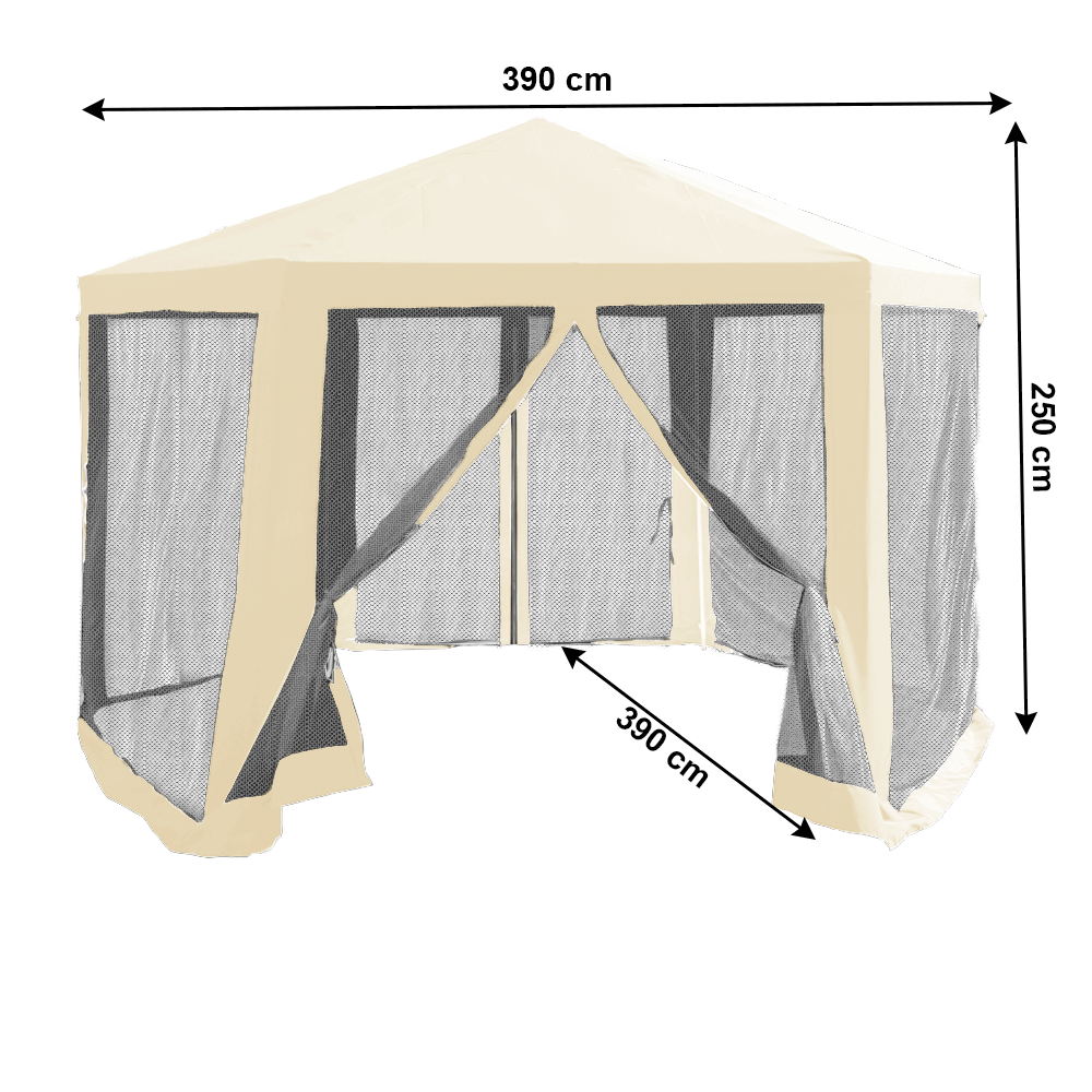 Cort hexagonal, cadru metalic 3.9 x 3.9 x 2.5 m Curte, Gradina, Evenimente, pliabil !