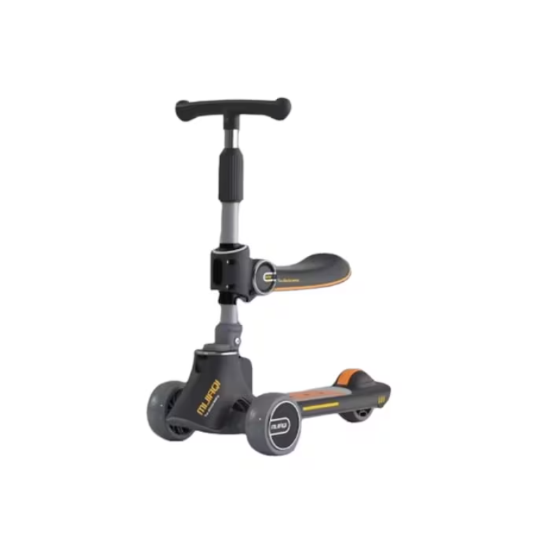 Trotineta 3 In 1, At Performance, Pentru Copii, Ghidon Reglabil Pe Inaltime, Imbunatatit, Scaun Detasabil, 3 Roti Led, Punte Antialunecare, Albastru