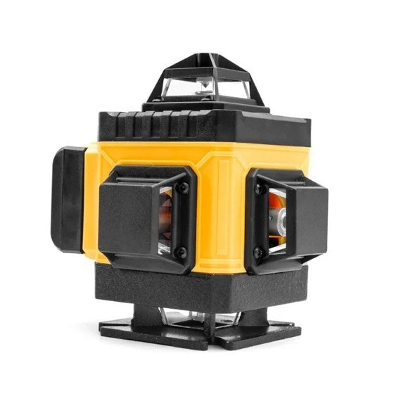 Nivela Laser 4D cu 16 Linii, AT PERFORMANCE®, 2X Acumulator, 360°,Platforma de Ridicare, cu Autonivelare, Telecomanda, Lumina Verde, Negru/Galben.