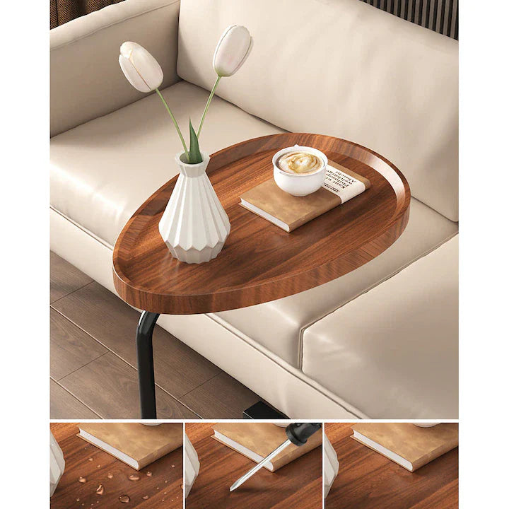 Masuta cafea ovala, AT PERFORMANCE®, awwaline, lemn, maro, 45 x 30 x 60cm.