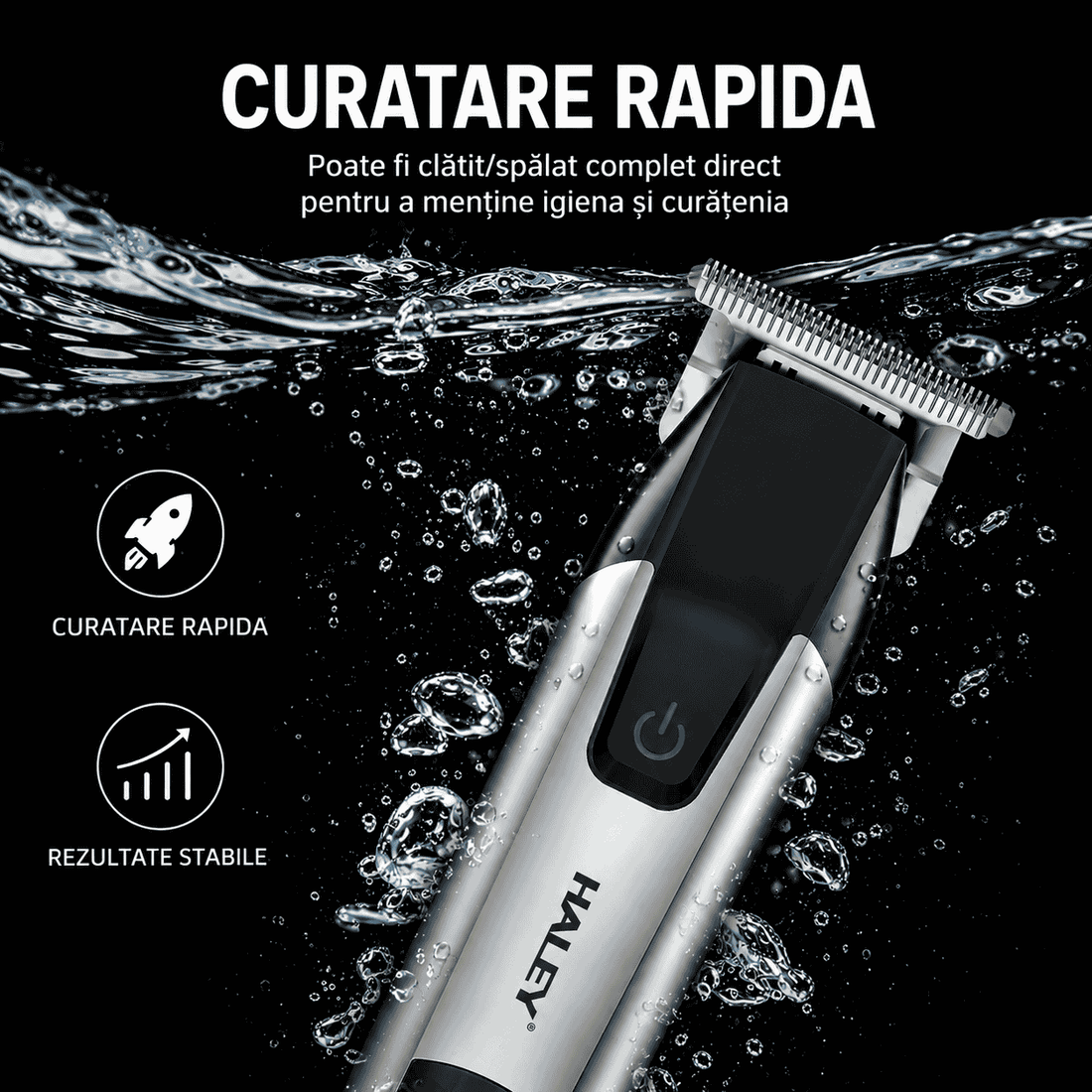 Mașină Profesională De Tuns Haley HY-4511, Acumulator 1200 mAh, Autonomie 150 Minute, Ecran Digital, Încărcare Type-C