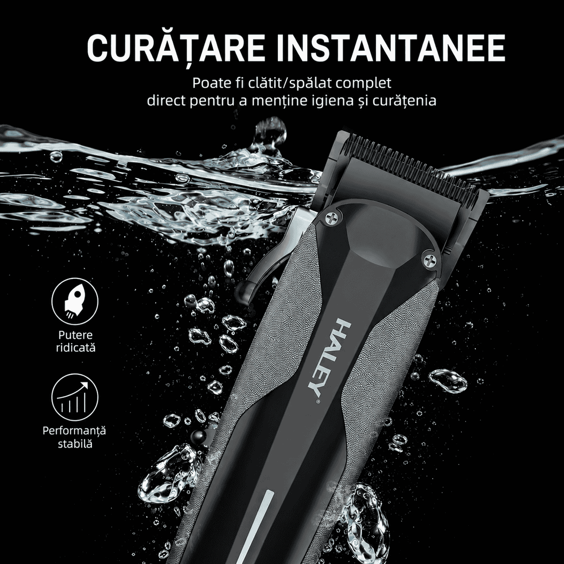 Mașină Profesională De Tuns Haley HY-4513, Acumulator 2000 mAh, Autonomie 180 Minute, Încărcare USB Type-C
