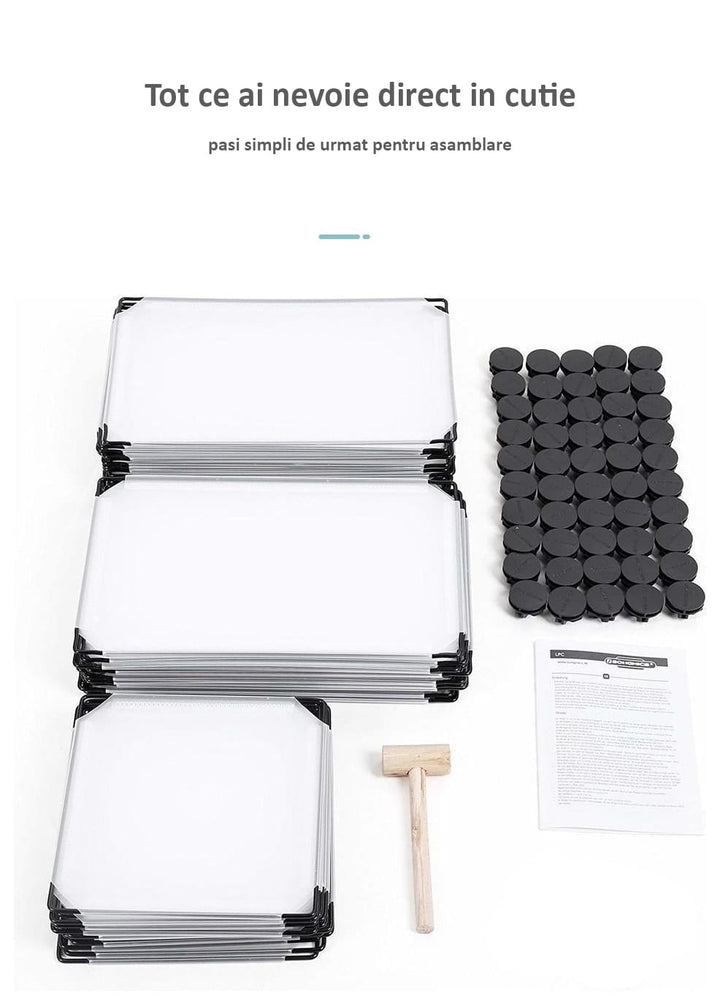 Dulap modular pentru copii, Alb/Albastru, AT PERFORMANCE®, 8 rafturi, durabil, 147 cm x 76 cm x 37 cm
