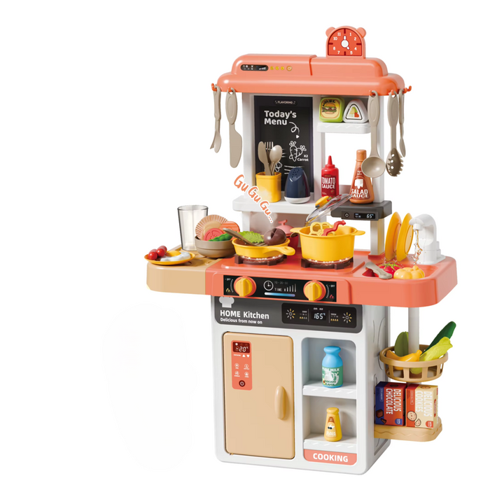 Bucătărie de jucărie copii Spray Kitchen 52 piese cu abur, lumini și sunete