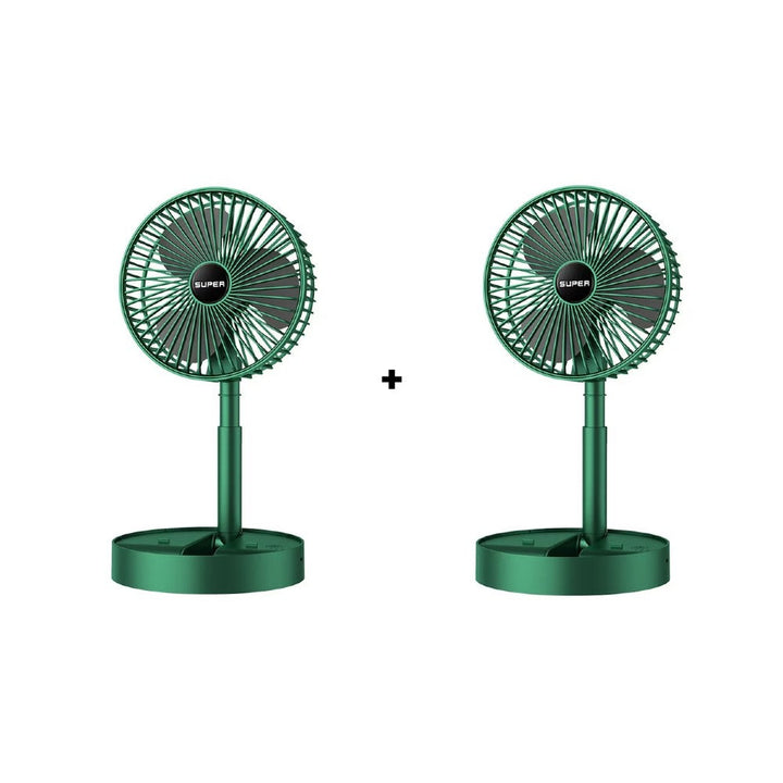 Pachet 2x Ventilator Portabil Telescopic Verde AT PERFORMANCE® – USB, 3 Viteze, Silențios și Reglabil