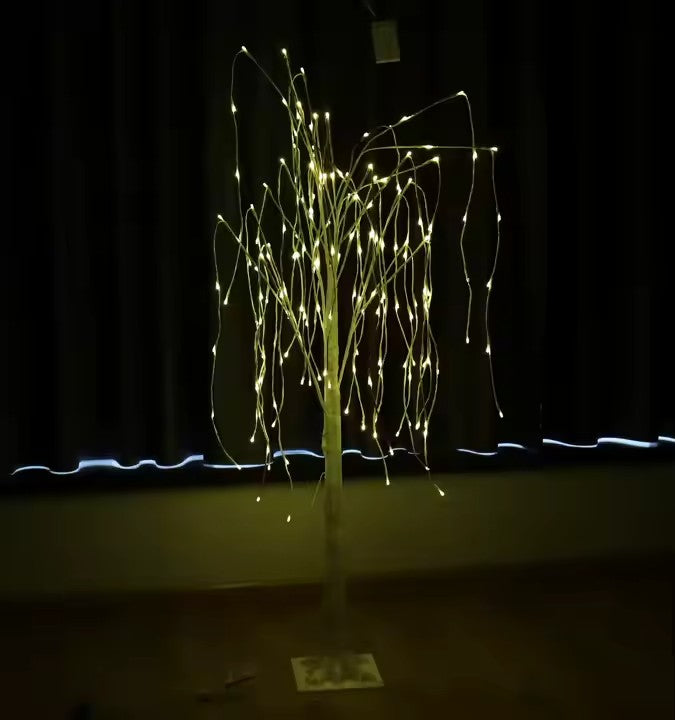 Pom Decorativ Iluminat cu LED-uri, 210 cm Inaltima, Lumina, alb-cald