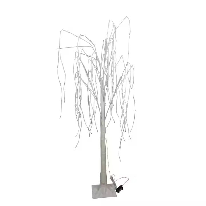 Pom Decorativ Iluminat cu LED-uri, 210 cm Inaltima, Lumina, alb-cald