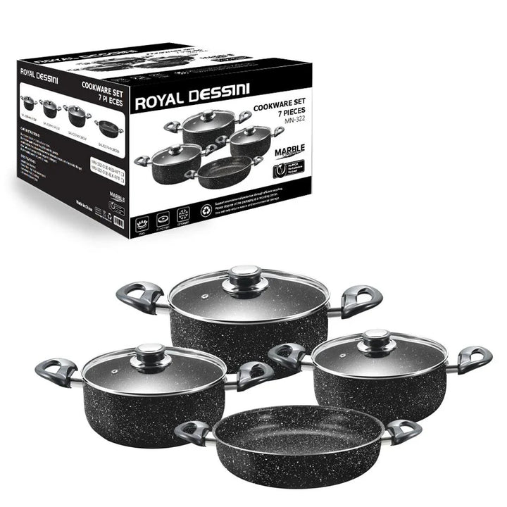 Set Oale AT Performance Royal MN-322, 7 Piese, Marble Non-Stick