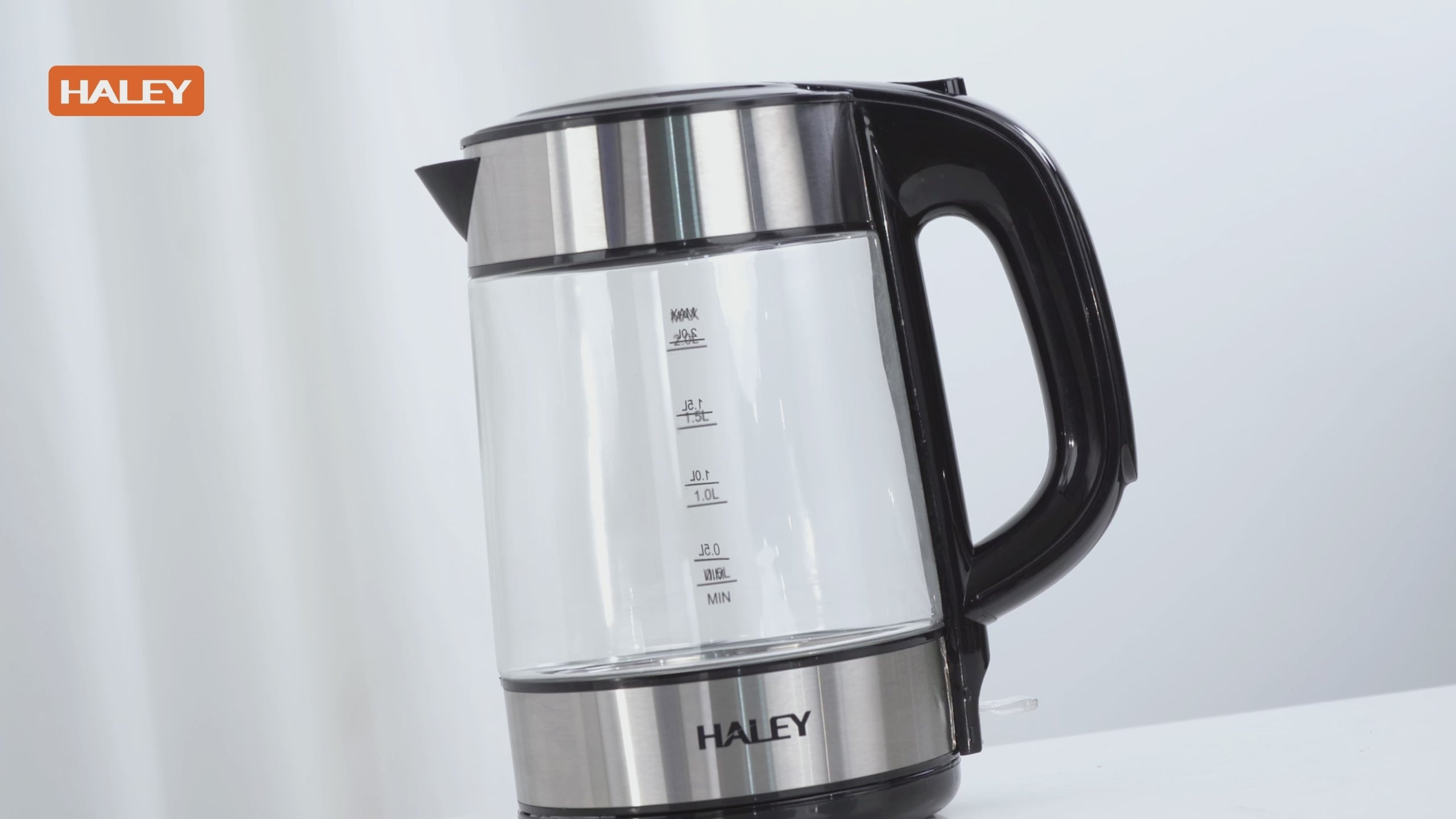 Fierbător Electric HALEY HY-8824: Portabil din Sticlă de 2L, Ceainic de Bucătărie Pentru UZ Casnic și Hotel