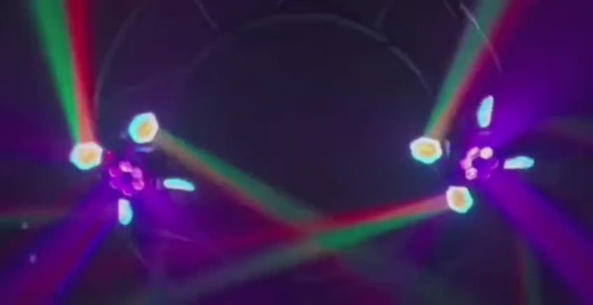 Proiector de Lumini Party 4-în-1 RGBW cu Laser și Stroboscop, 65W