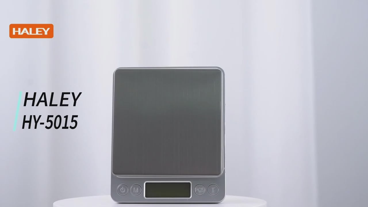 Cantar Digital HALEY de Bucatarie, 3000G, din Otel Inoxidabil, Argintiu