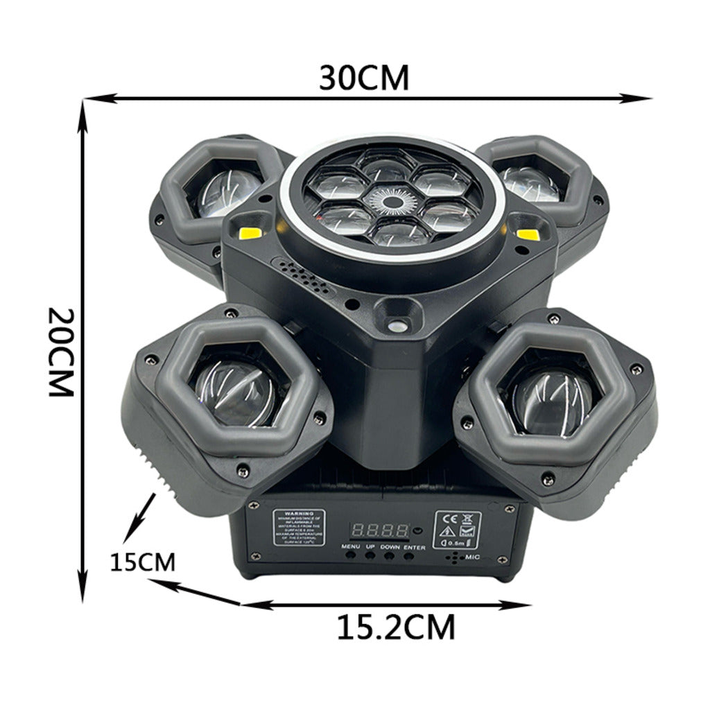 Proiector de Lumini Party 4-în-1 RGBW cu Laser și Stroboscop, 65W