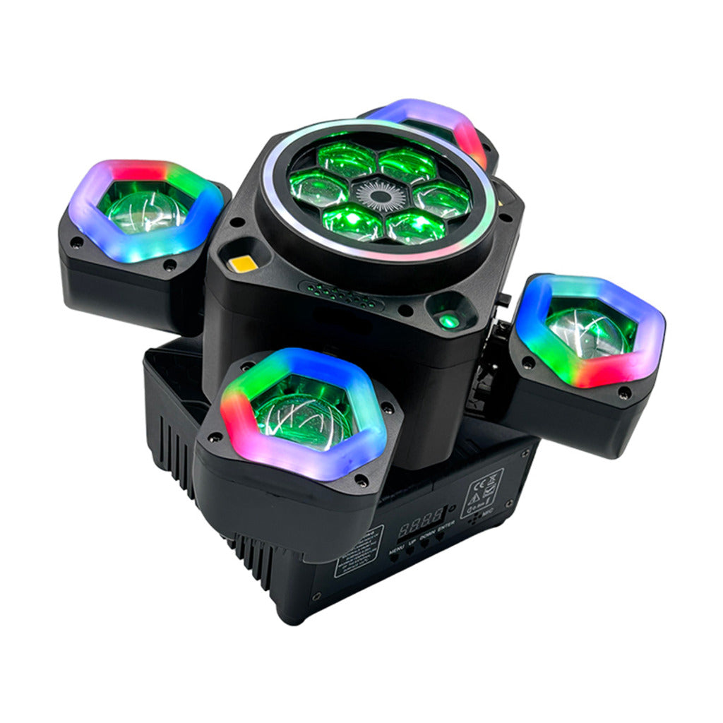 Proiector de Lumini Party 4-în-1 RGBW cu Laser și Stroboscop, 65W